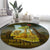 Angola Round Carpet with Savannah Wildlife Design and African Animal - Wonder Print Shop