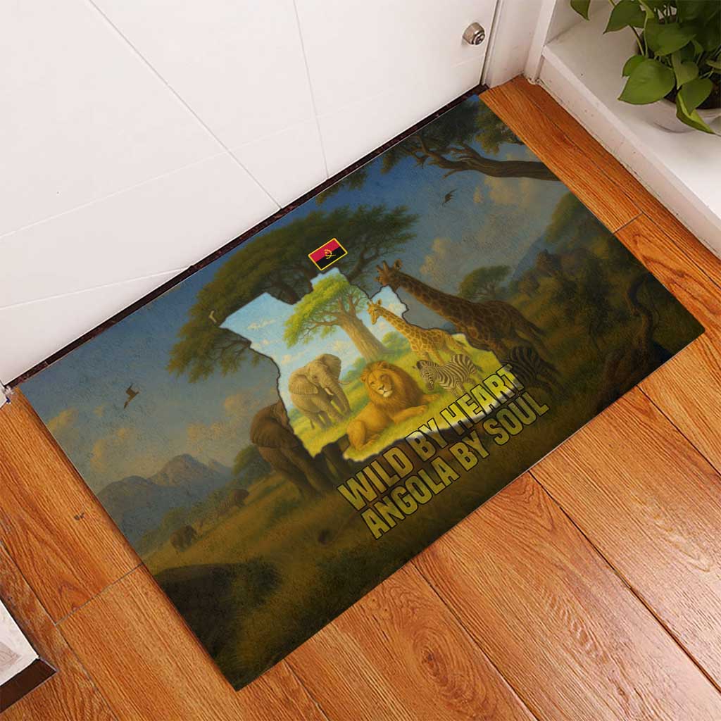 Angola Rubber Doormat with Savannah Wildlife Design and African Animal - Wonder Print Shop