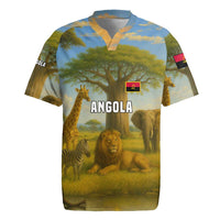 Angola Rugby Jersey with Savannah Wildlife Design and African Animal - Wonder Print Shop