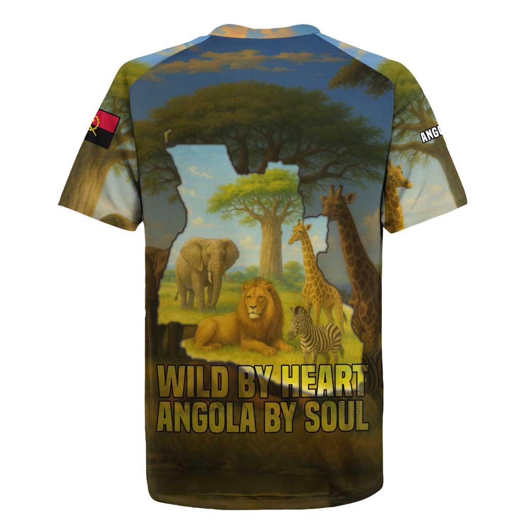 Angola Rugby Jersey with Savannah Wildlife Design and African Animal - Wonder Print Shop