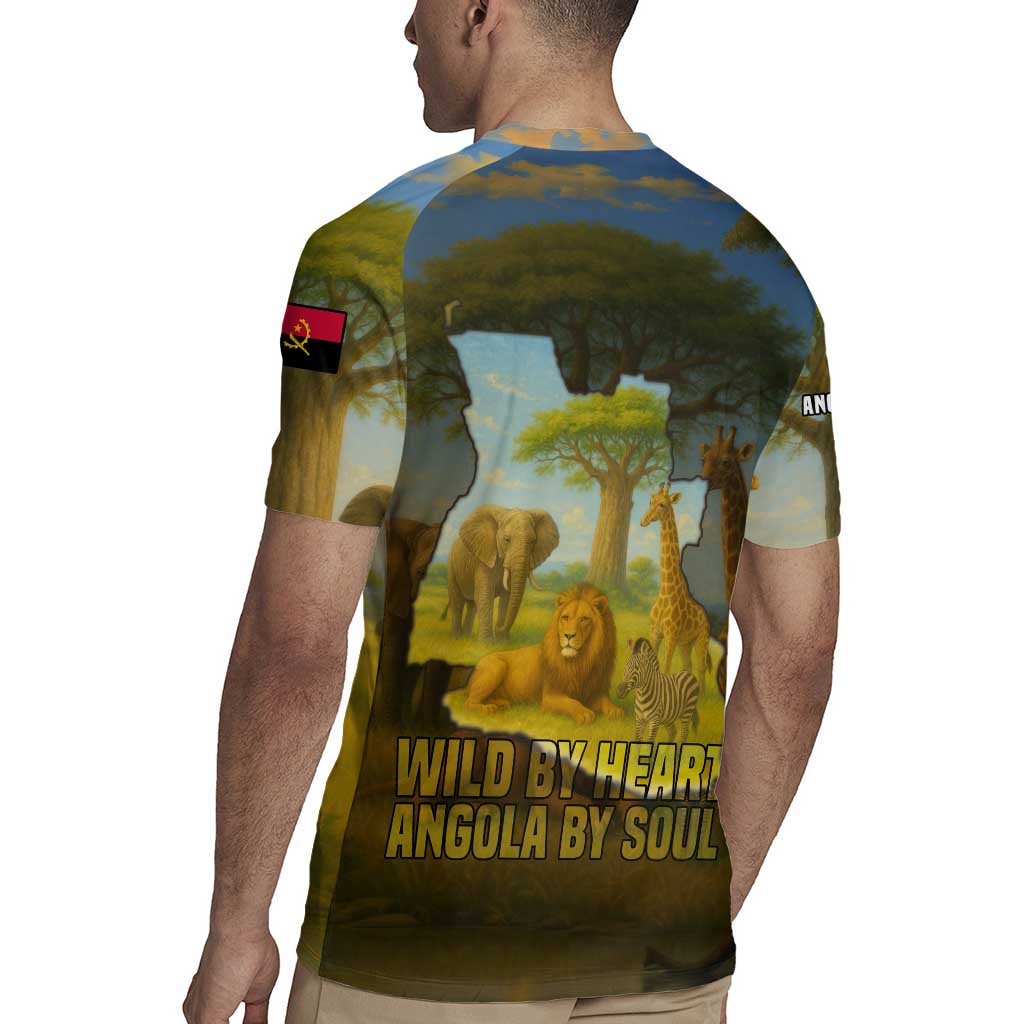 Angola Rugby Jersey with Savannah Wildlife Design and African Animal - Wonder Print Shop