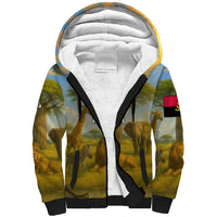 Angola Sherpa Hoodie with Savannah Wildlife Design and African Animal - Wonder Print Shop