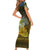 Angola Short Sleeve Bodycon Dress with Savannah Wildlife Design and African Animal - Wonder Print Shop