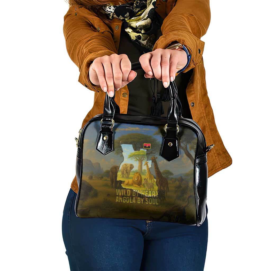 Angola Shoulder Handbag with Savannah Wildlife Design and African Animal - Wonder Print Shop
