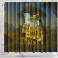 Angola Shower Curtain with Savannah Wildlife Design and African Animal - Wonder Print Shop