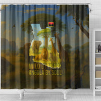 Angola Shower Curtain with Savannah Wildlife Design and African Animal - Wonder Print Shop