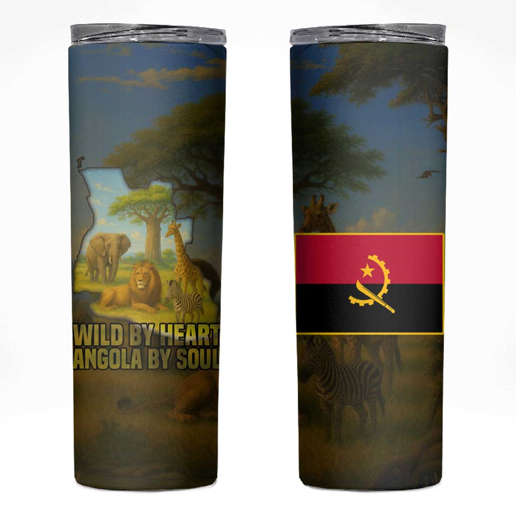 Angola Skinny Tumbler with Savannah Wildlife Design and African Animal - Wonder Print Shop