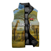 Angola Sleeveless Puffer Jacket with Savannah Wildlife Design and African Animal - Wonder Print Shop