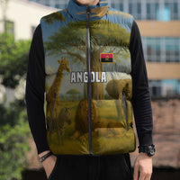 Angola Sleeveless Puffer Jacket with Savannah Wildlife Design and African Animal - Wonder Print Shop