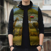 Angola Sleeveless Puffer Jacket with Savannah Wildlife Design and African Animal - Wonder Print Shop