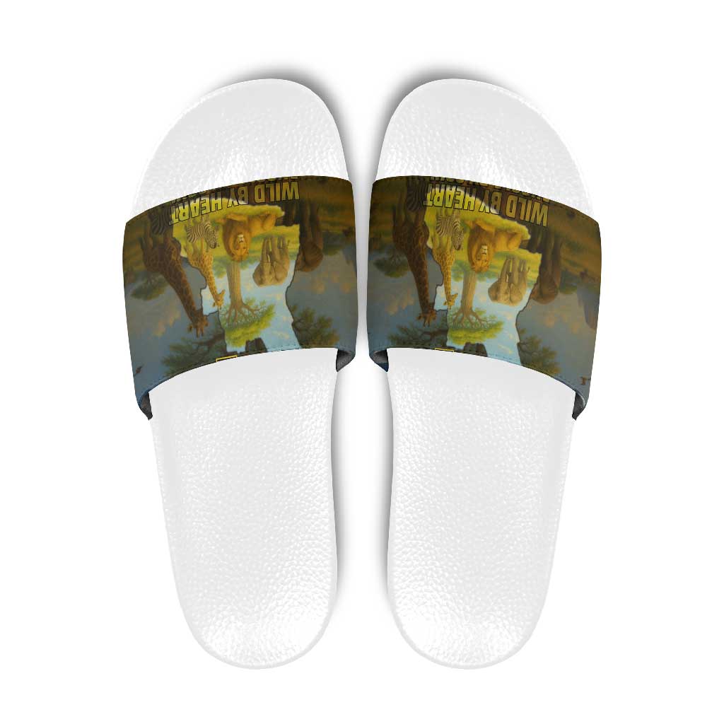 Angola Slide Sandals with Savannah Wildlife Design and African Animal - Wonder Print Shop