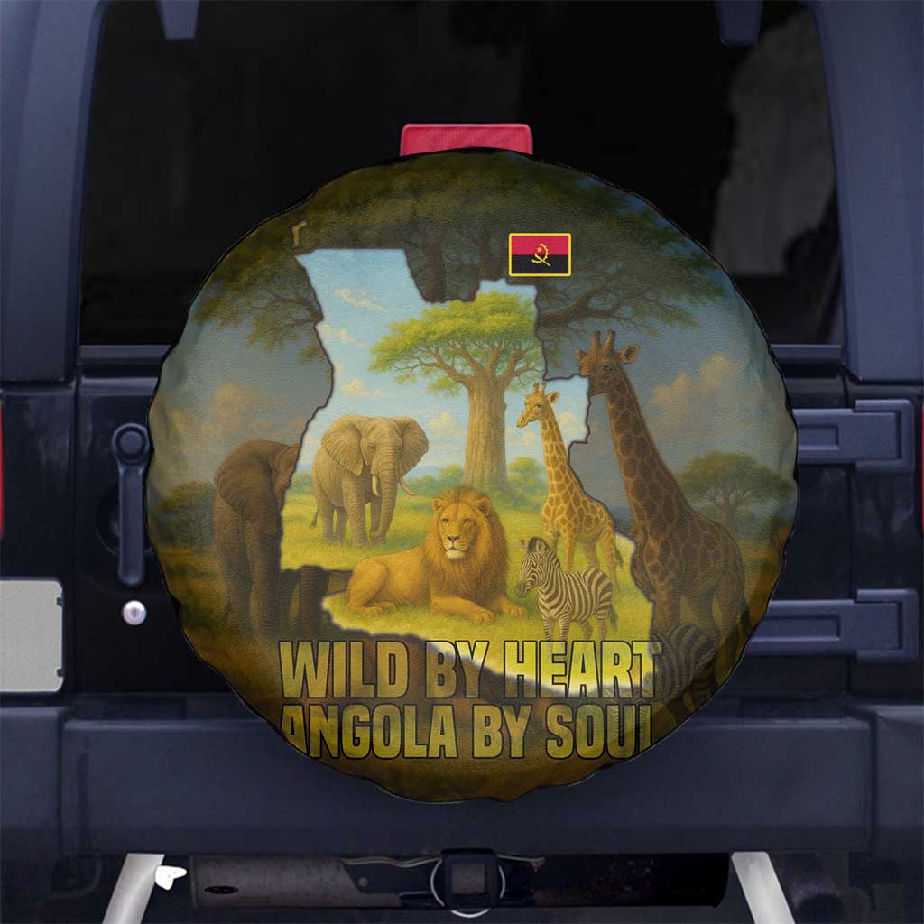 Angola Spare Tire Cover with Savannah Wildlife Design and African Animal - Wonder Print Shop