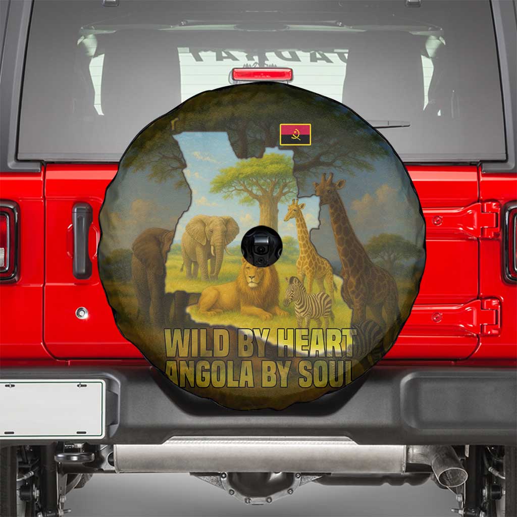 Angola Spare Tire Cover with Savannah Wildlife Design and African Animal - Wonder Print Shop