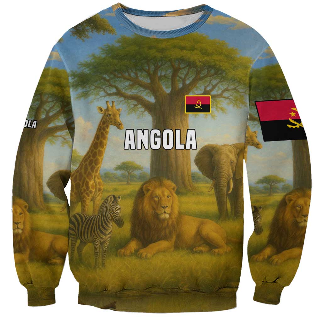 Angola Sweatshirt with Savannah Wildlife Design and African Animal - Wonder Print Shop