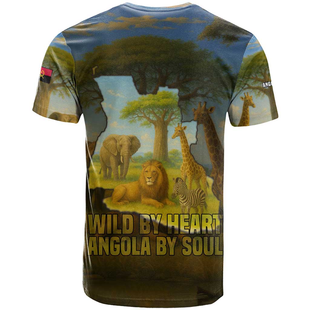 Angola T Shirt with Savannah Wildlife Design and African Animal - Wonder Print Shop