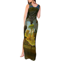 Angola Tank Maxi Dress with Savannah Wildlife Design and African Animal - Wonder Print Shop