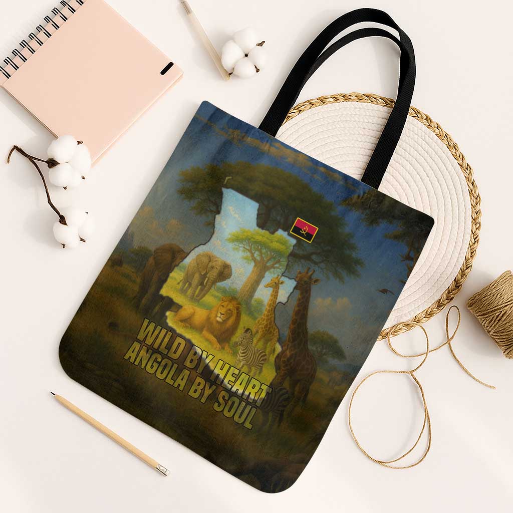 Angola Tote Bag with Savannah Wildlife Design and African Animal - Wonder Print Shop