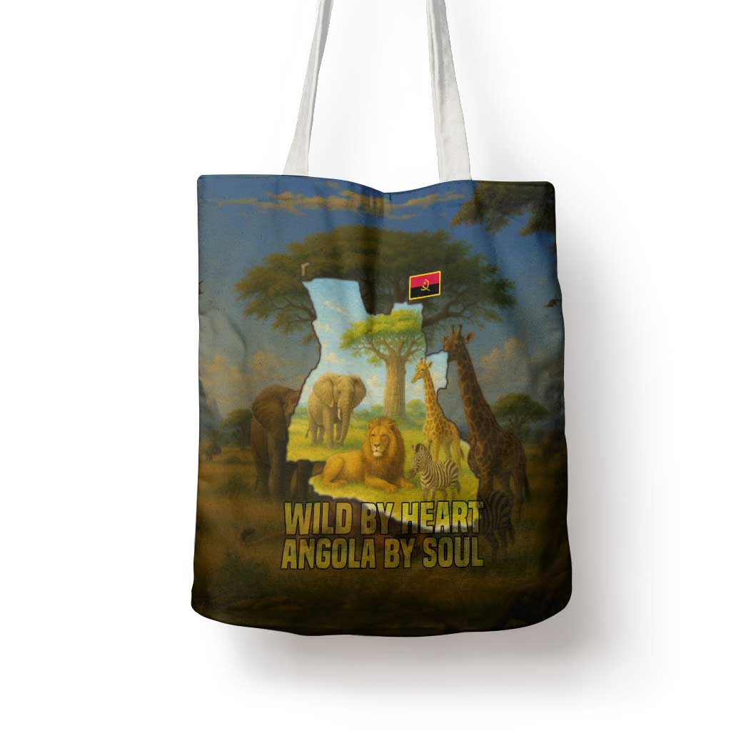 Angola Tote Bag with Savannah Wildlife Design and African Animal - Wonder Print Shop