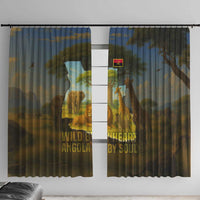 Angola Window Curtain with Savannah Wildlife Design and African Animal - Wonder Print Shop