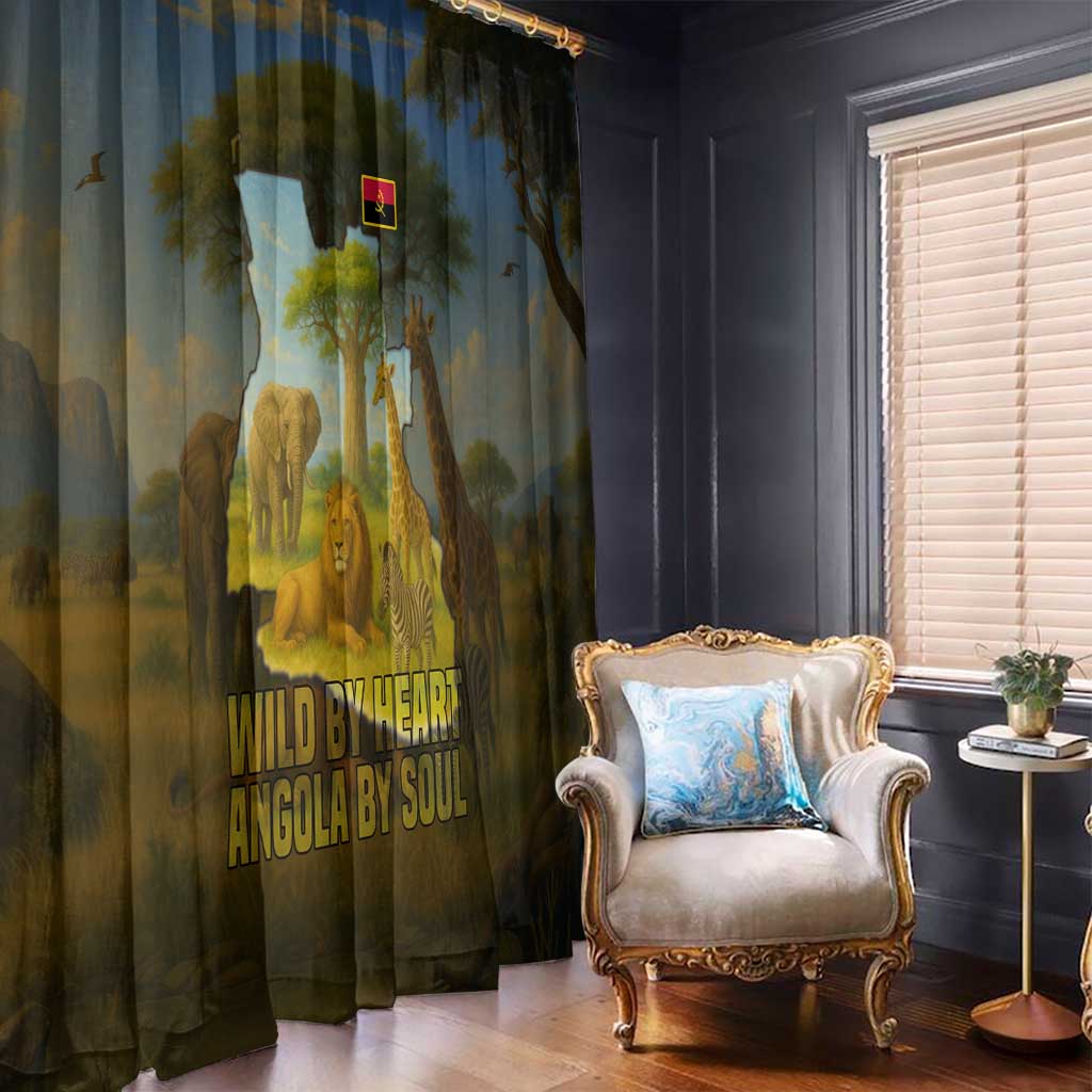 Angola Window Curtain with Savannah Wildlife Design and African Animal - Wonder Print Shop