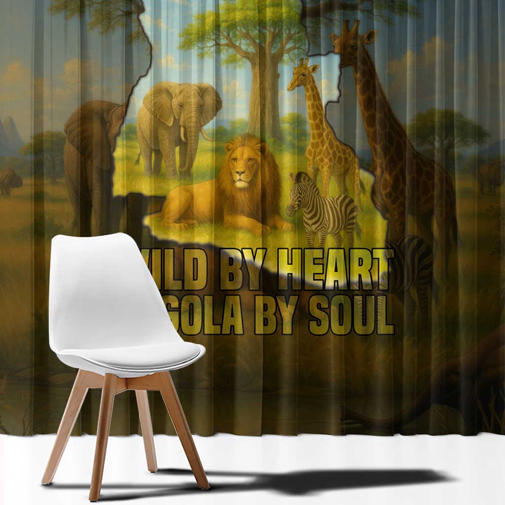 Angola Window Curtain with Savannah Wildlife Design and African Animal - Wonder Print Shop