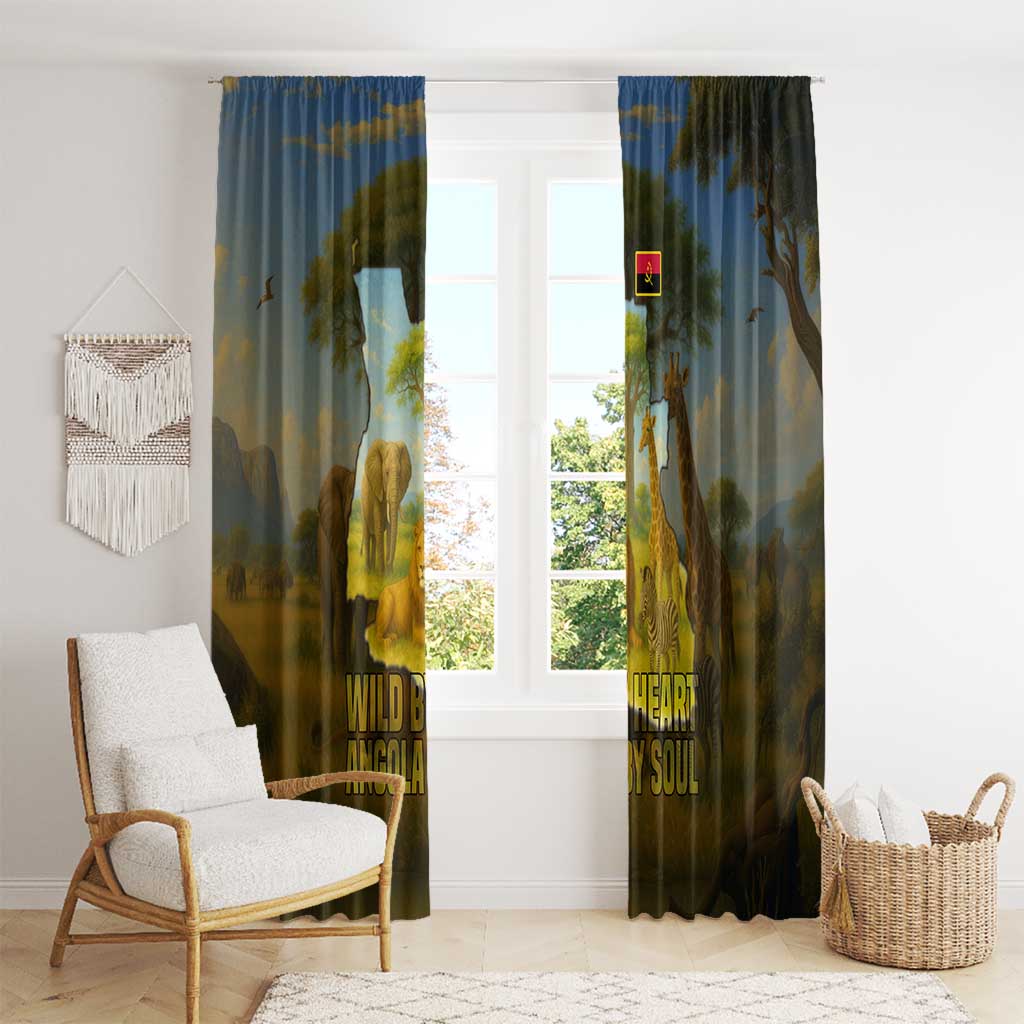 Angola Window Curtain with Savannah Wildlife Design and African Animal - Wonder Print Shop