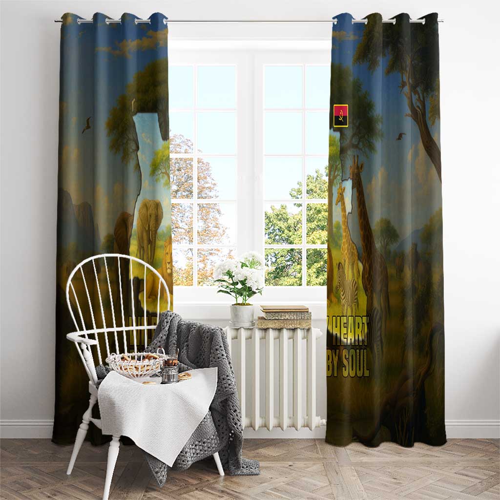 Angola Window Curtain with Savannah Wildlife Design and African Animal - Wonder Print Shop