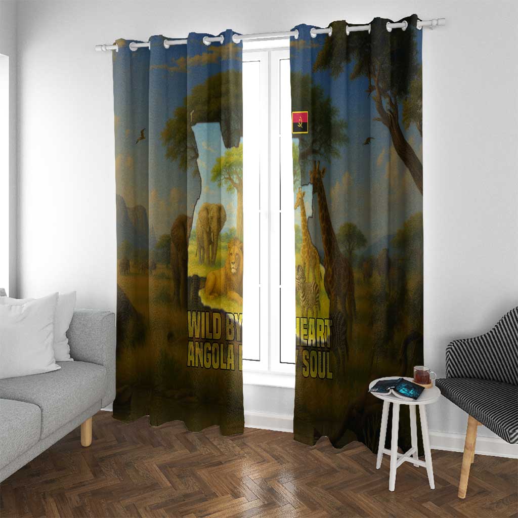Angola Window Curtain with Savannah Wildlife Design and African Animal - Wonder Print Shop