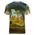 Angola Women V-Neck T-Shirt with Savannah Wildlife Design and African Animal - Wonder Print Shop