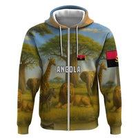 Angola Zip Hoodie with Savannah Wildlife Design and African Animal - Wonder Print Shop