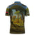 Angola Zipper Polo Shirt with Savannah Wildlife Design and African Animal - Wonder Print Shop