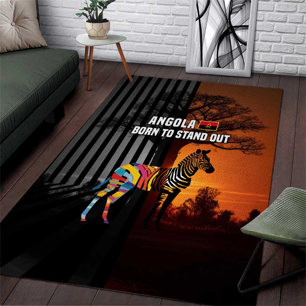 Angola Area Rug with Sunset Zebra Design and African Nature - Wonder Print Shop