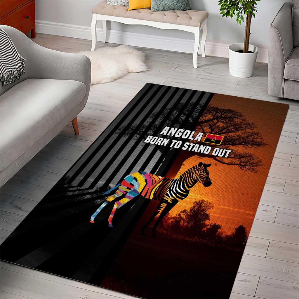 Angola Area Rug with Sunset Zebra Design and African Nature - Wonder Print Shop