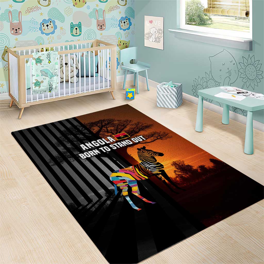 Angola Area Rug with Sunset Zebra Design and African Nature - Wonder Print Shop
