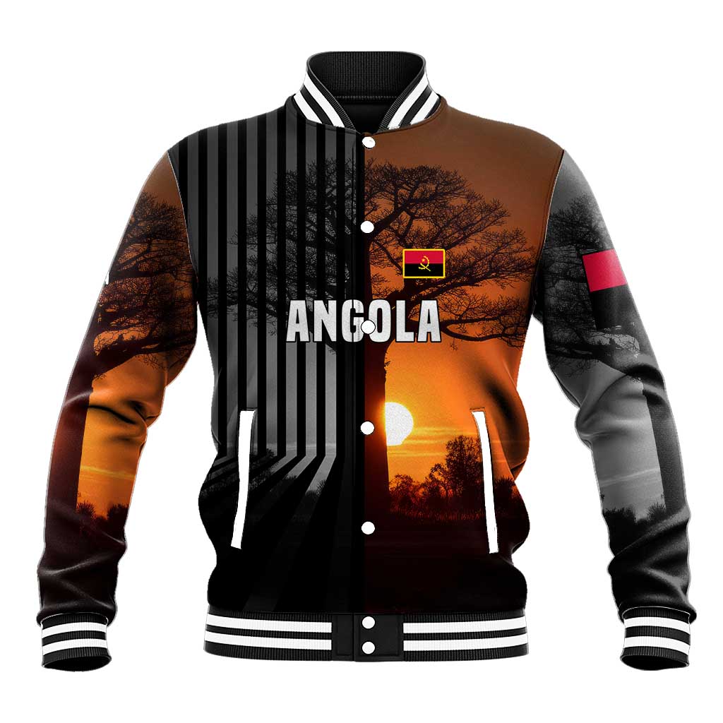 Angola Baseball Jacket with Sunset Zebra Design and African Nature - Wonder Print Shop