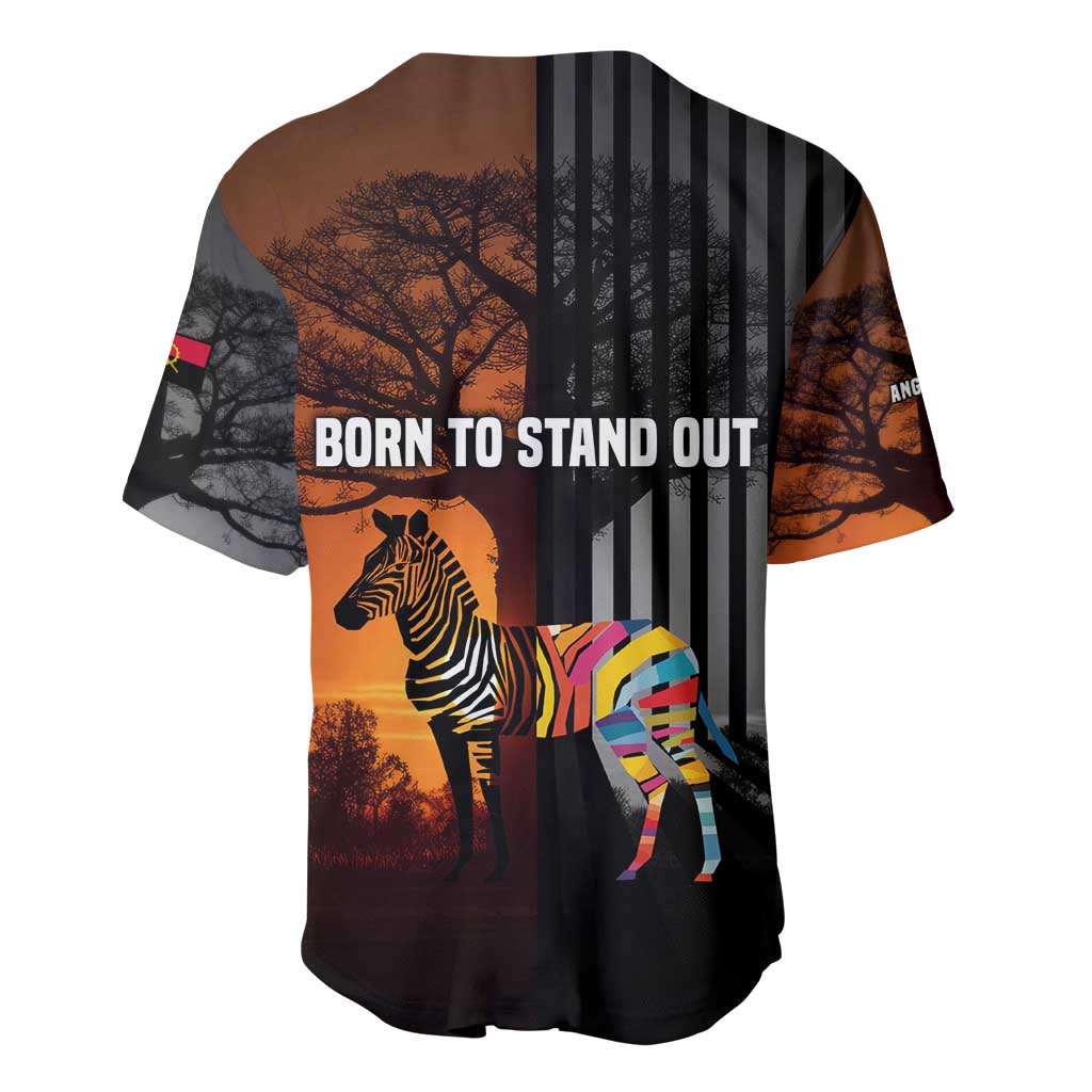 Angola Baseball Jersey with Sunset Zebra Design and African Nature - Wonder Print Shop