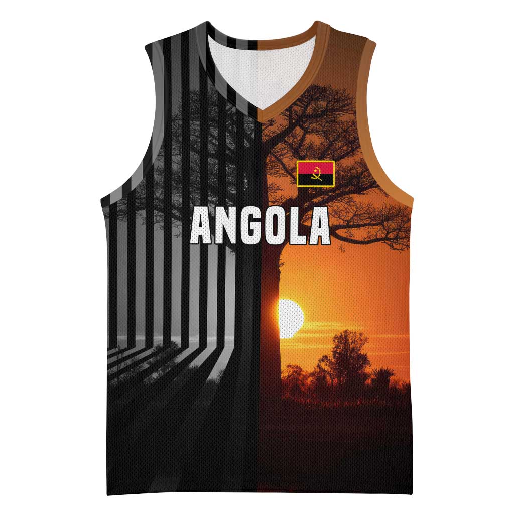Angola Basketball Jersey with Sunset Zebra Design and African Nature - Wonder Print Shop