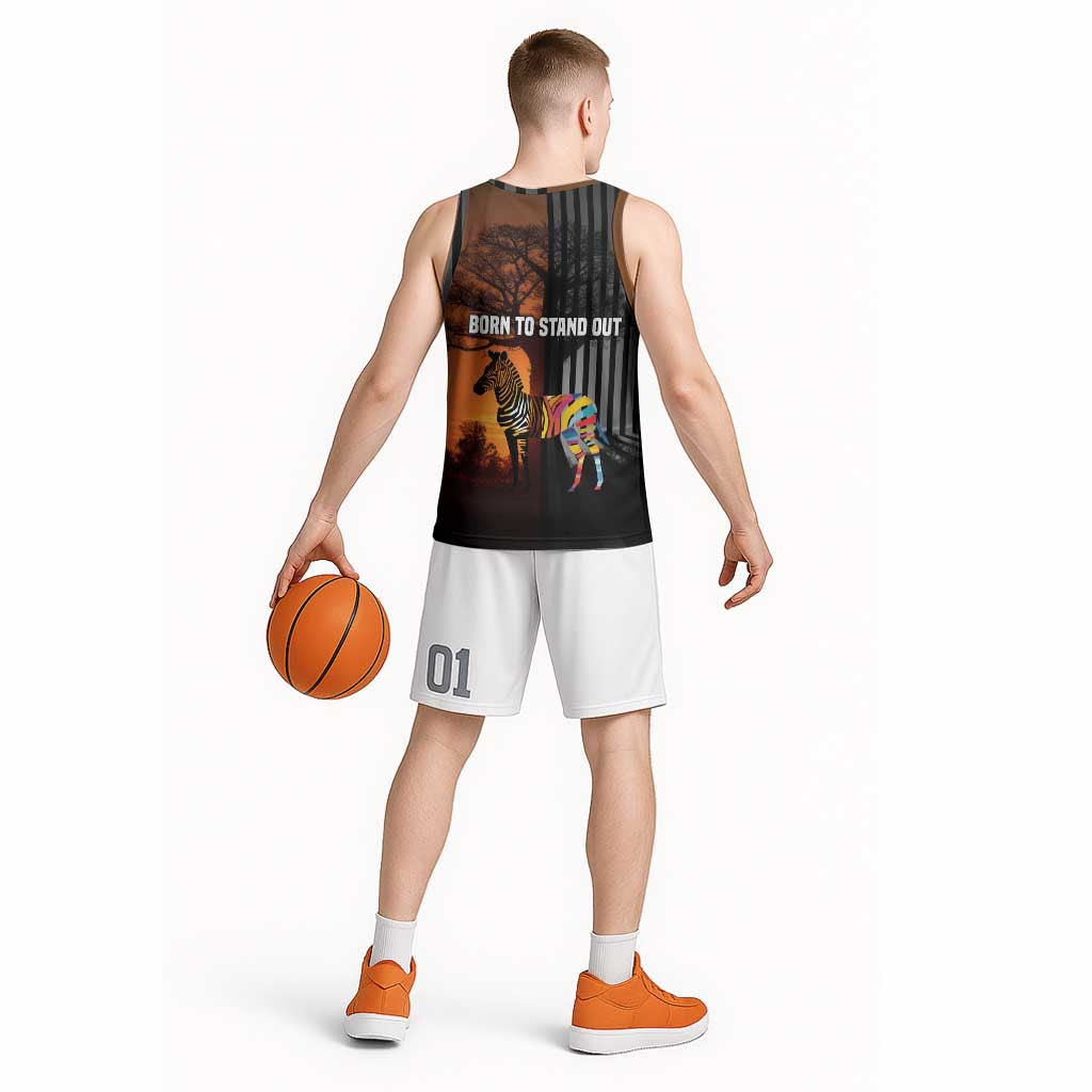 Angola Basketball Jersey with Sunset Zebra Design and African Nature - Wonder Print Shop