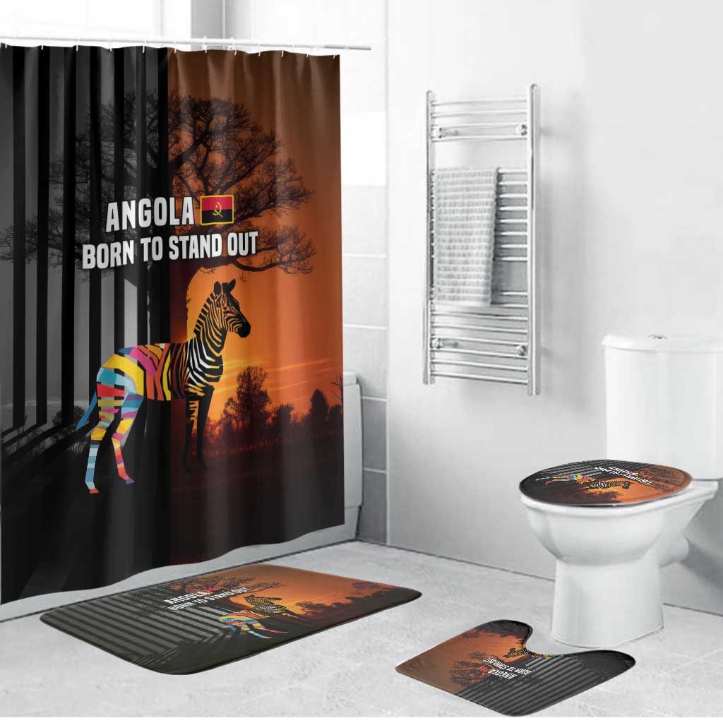 Angola Bathroom Set with Sunset Zebra Design and African Nature - Wonder Print Shop