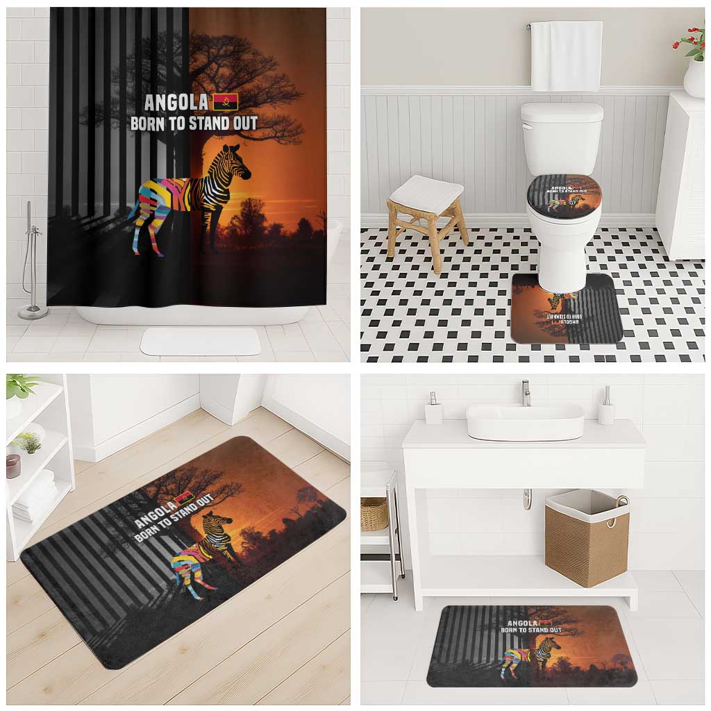 Angola Bathroom Set with Sunset Zebra Design and African Nature - Wonder Print Shop