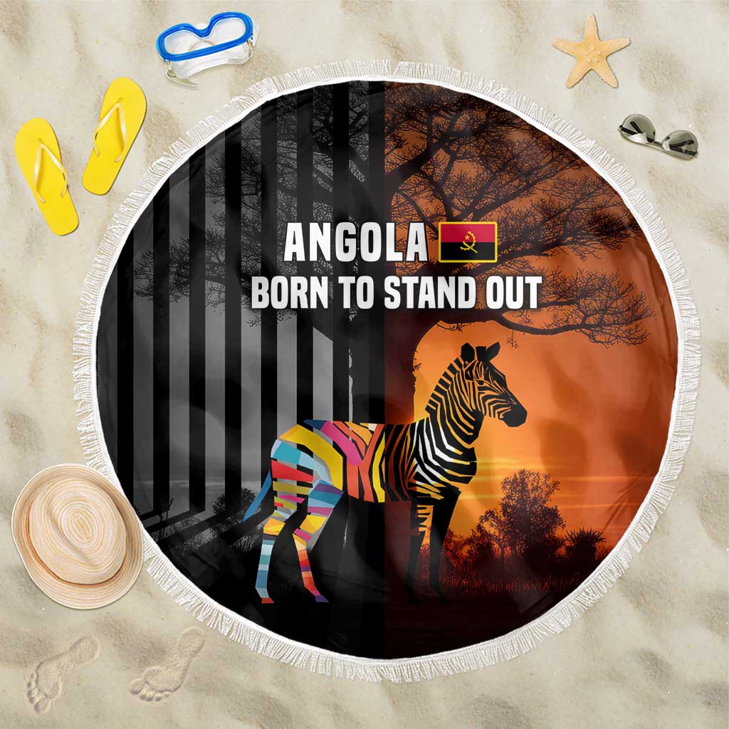 Angola Beach Blanket with Sunset Zebra Design and African Nature - Wonder Print Shop