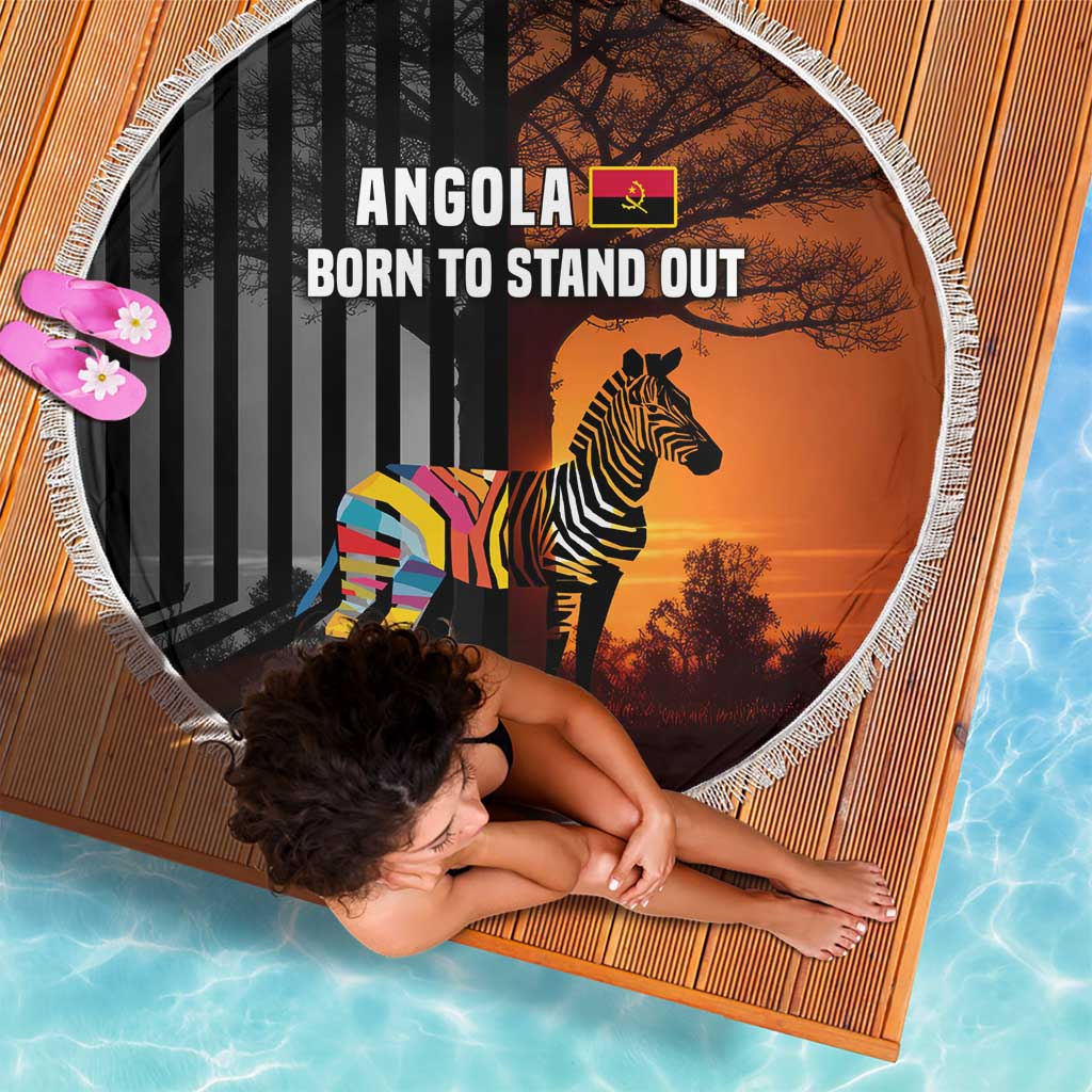 Angola Beach Blanket with Sunset Zebra Design and African Nature - Wonder Print Shop