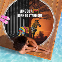 Angola Beach Blanket with Sunset Zebra Design and African Nature - Wonder Print Shop