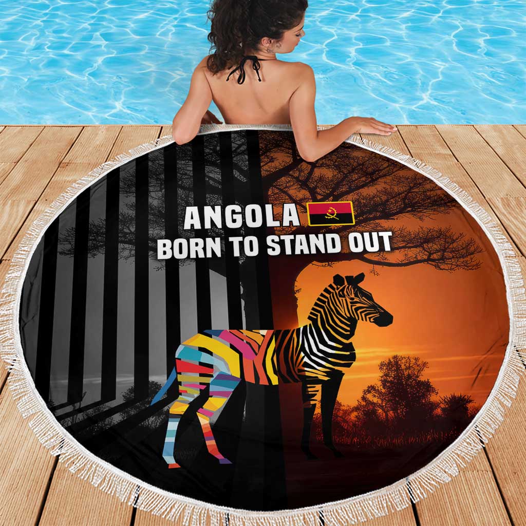 Angola Beach Blanket with Sunset Zebra Design and African Nature - Wonder Print Shop