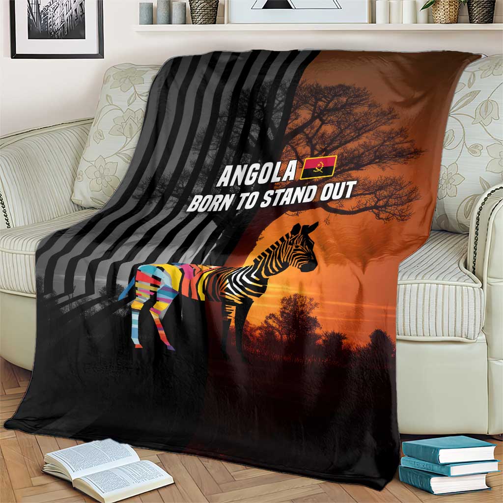 Angola Blanket with Sunset Zebra Design and African Nature - Wonder Print Shop
