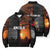 Angola Bomber Puffer Jacket with Sunset Zebra Design and African Nature - Wonder Print Shop