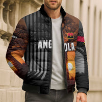 Angola Bomber Puffer Jacket with Sunset Zebra Design and African Nature - Wonder Print Shop