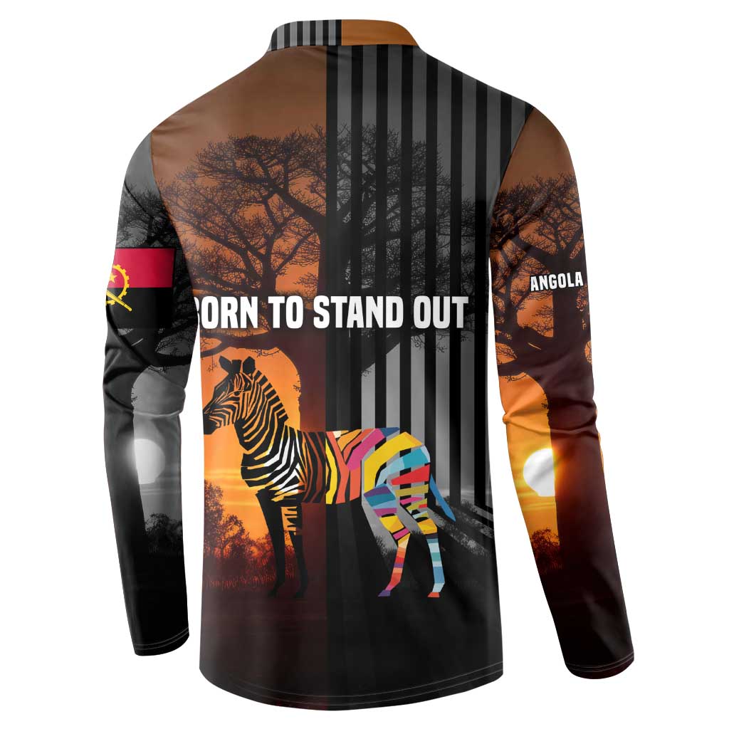 Angola Button Sweatshirt with Sunset Zebra Design and African Nature - Wonder Print Shop