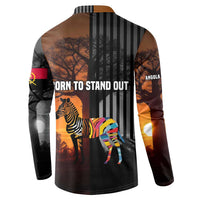 Angola Button Sweatshirt with Sunset Zebra Design and African Nature - Wonder Print Shop