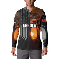 Angola Button Sweatshirt with Sunset Zebra Design and African Nature - Wonder Print Shop